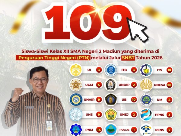 109 Siswa SMAN 2 Madiun Lolos PTN Jalur SNBT 2026